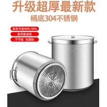 商用翅片节能汤锅汤桶不锈钢桶带盖加厚大容量卤锅卤桶圆桶复合底